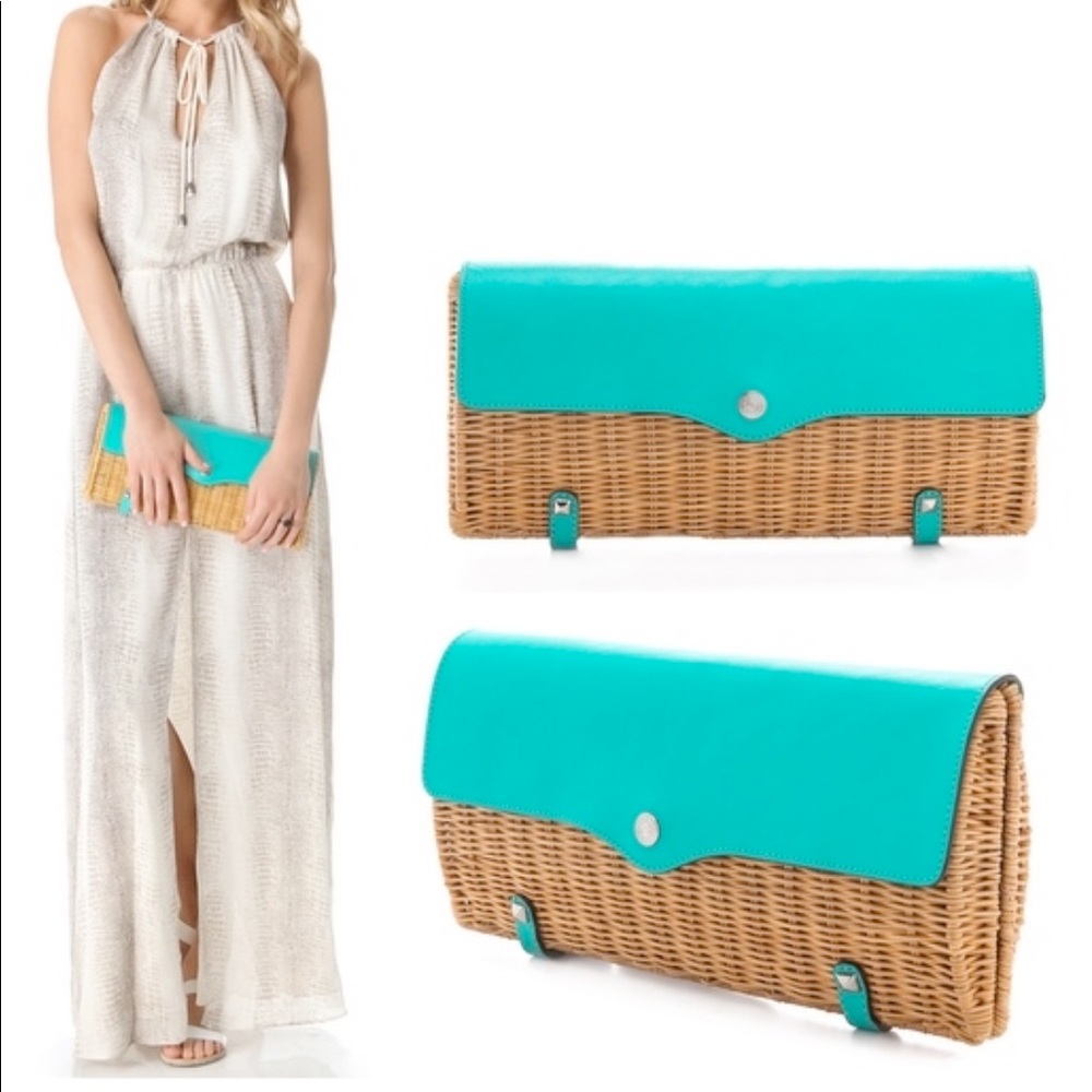 Rebecca Minkoff Billy Woven Straw Clutch